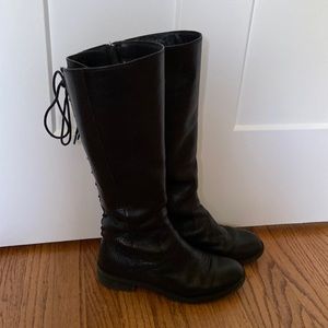 Sofft Sharnell Lace Up Black Riding Boots - 7.5M